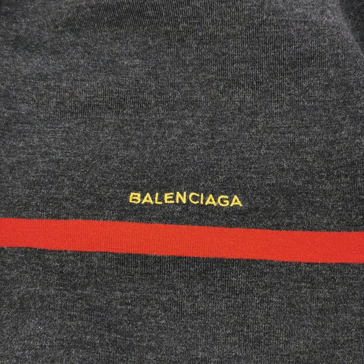 Balenciaga XS Wool Blend Colorblock Logo V-Neck Sweater