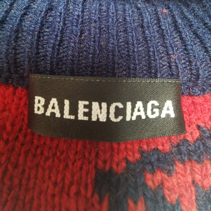 Balenciaga Wool Blend Logo Print Crewneck Sweater S