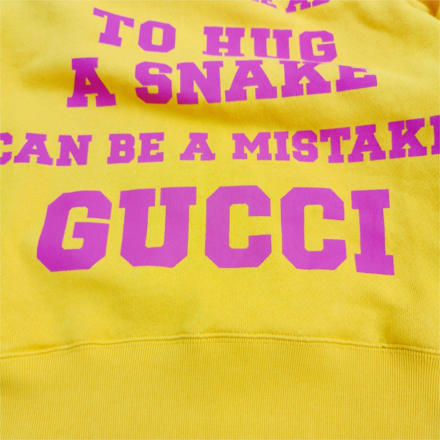 Gucci Yellow Logo Print Hoodie XS