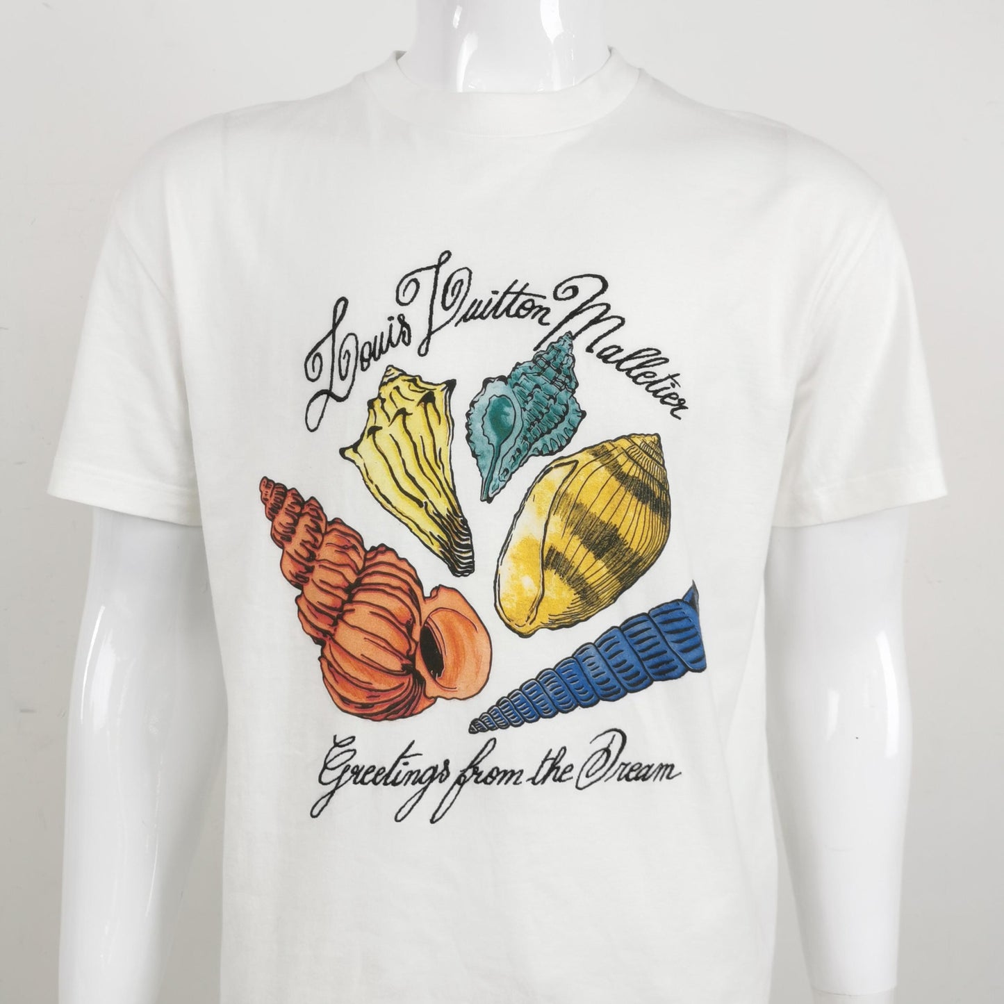 Louis Vuitton S Cotton Crew Neck Shell Print T-Shirt