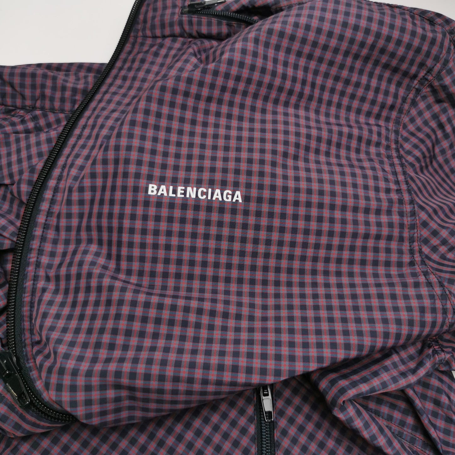 Balenciaga Checkerboard Logo Hooded Coat