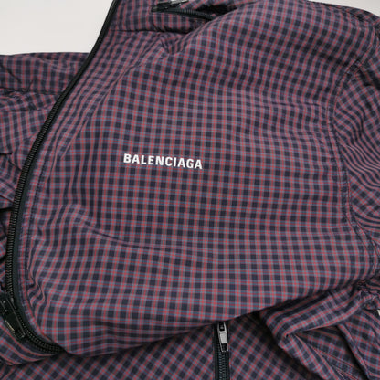 Balenciaga Checkerboard Logo Hooded Coat