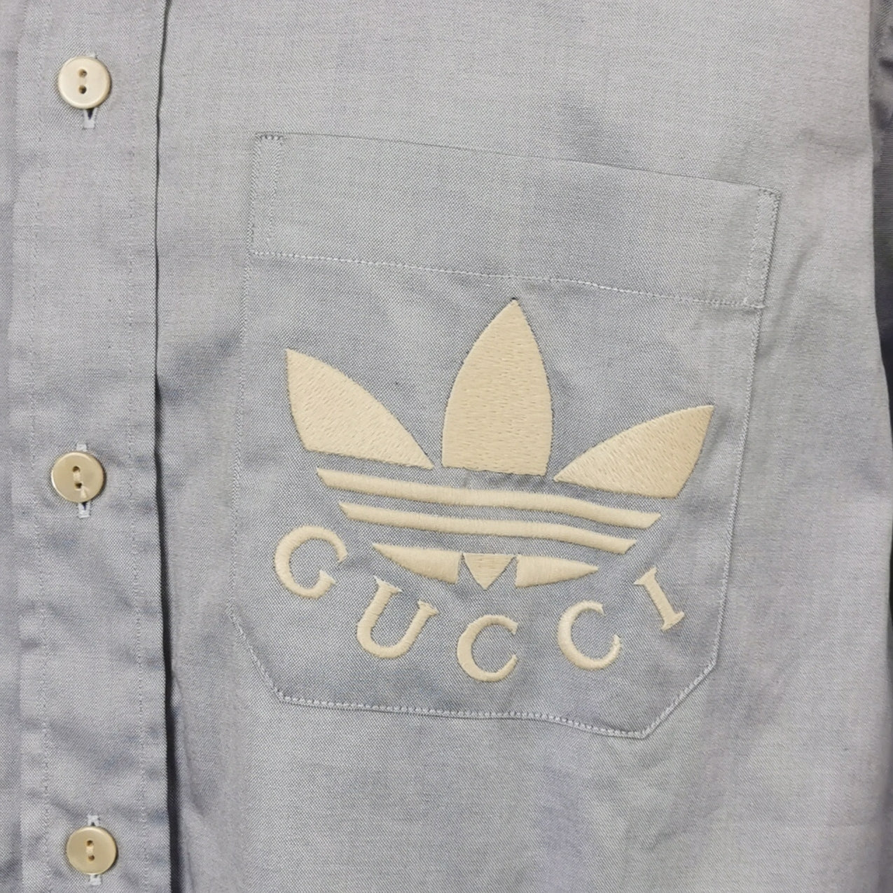Gucci Adidas Gray Logo Long-Sleeve Shirt