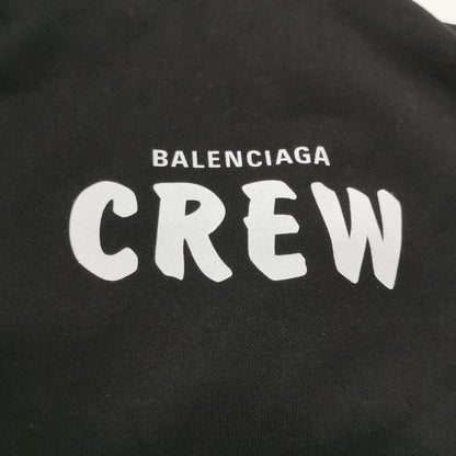 Balenciaga Black 'CREW' Logo Hoodie