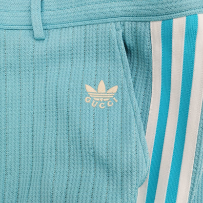 Gucci x Adidas Cotton Logo Blue Striped Pants