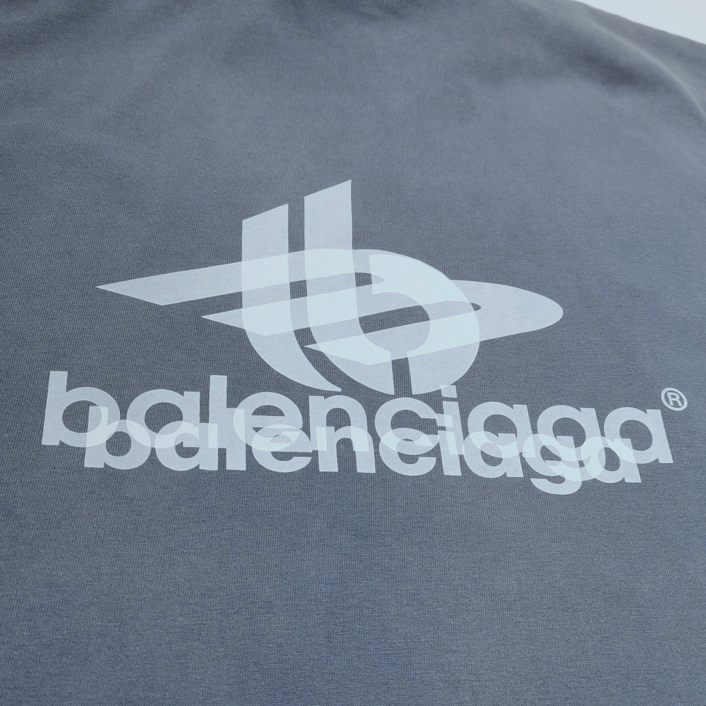 Balenciaga Logo Print Cotton T-shirt S Blue