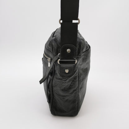 Balenciaga Waxed Leather Studded Crossbody Bag