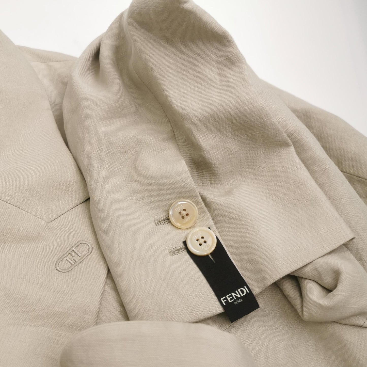Fendi Cotton-Linen Lapel Jacket M