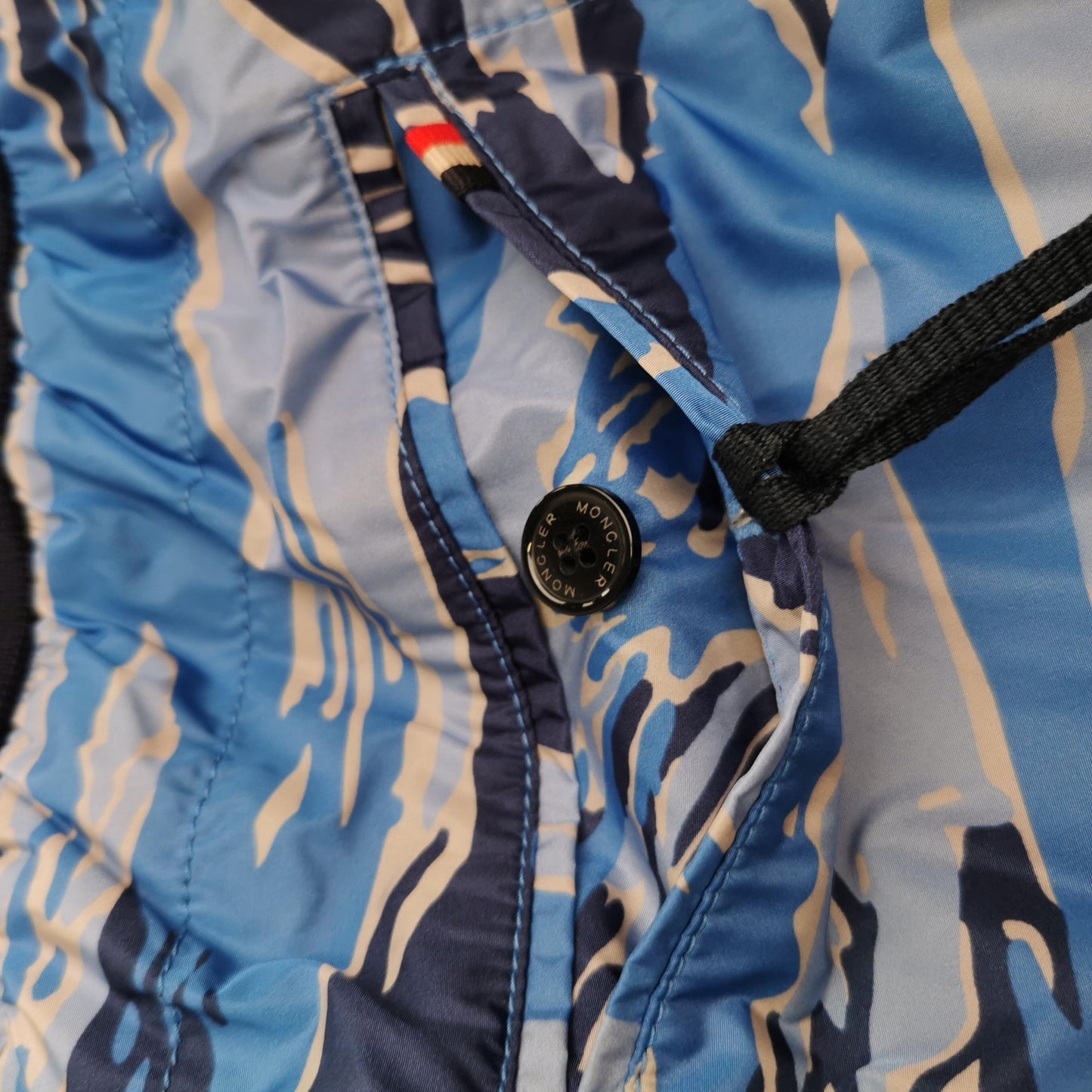 Moncler Blue Camouflage Drawstring Cargo Pants
