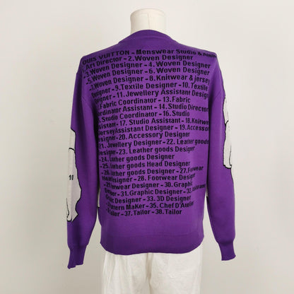 Louis Vuitton Purple Crewneck Wool Blend Sweater M
