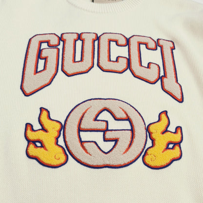 Gucci M Size Crewneck Logo Cotton Sweater