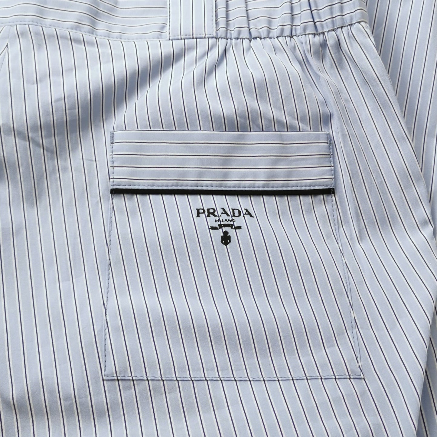 Prada Cotton Striped Straight-Leg Trousers L