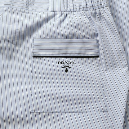 Prada Cotton Striped Straight-Leg Trousers L