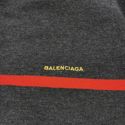 Balenciaga XS Wool Blend Colorblock Logo V-Neck Sweater