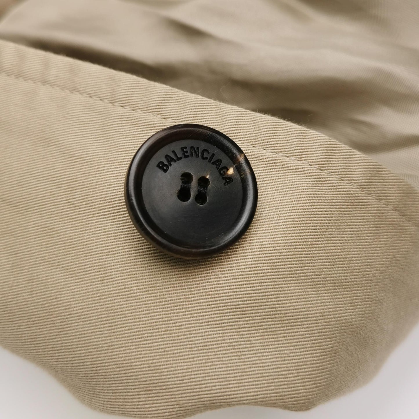 Balenciaga XS Cotton Solid Long-Sleeve Trench Coat