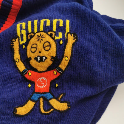 Gucci Wool V-Neck Logo Cardigan (L)