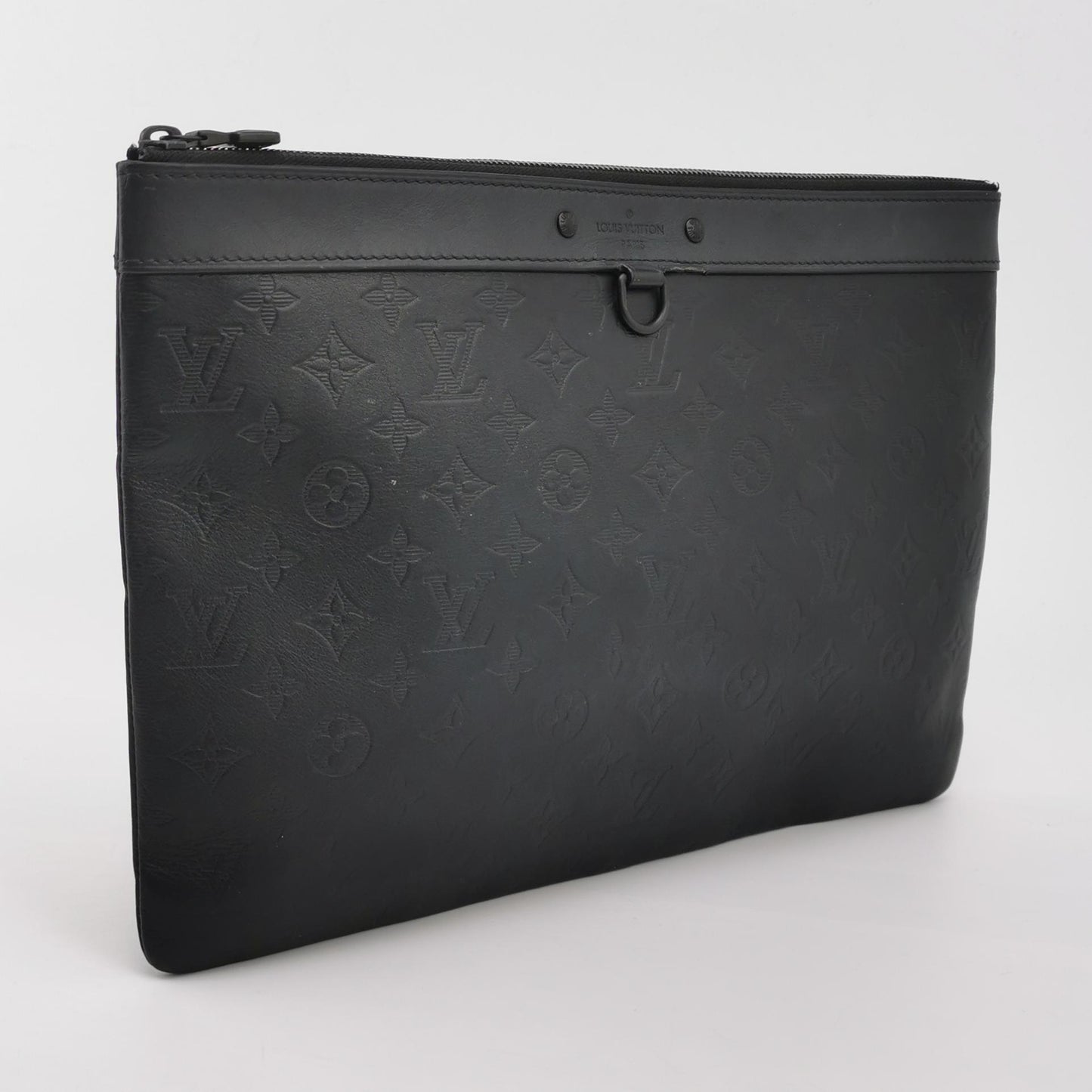 Louis Vuitton Discovery Pochette Black Embossed Clutch