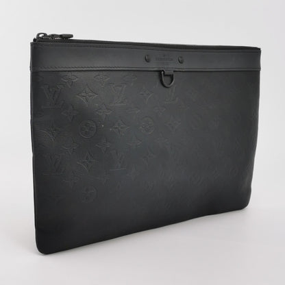 Louis Vuitton Discovery Pochette Black Embossed Clutch