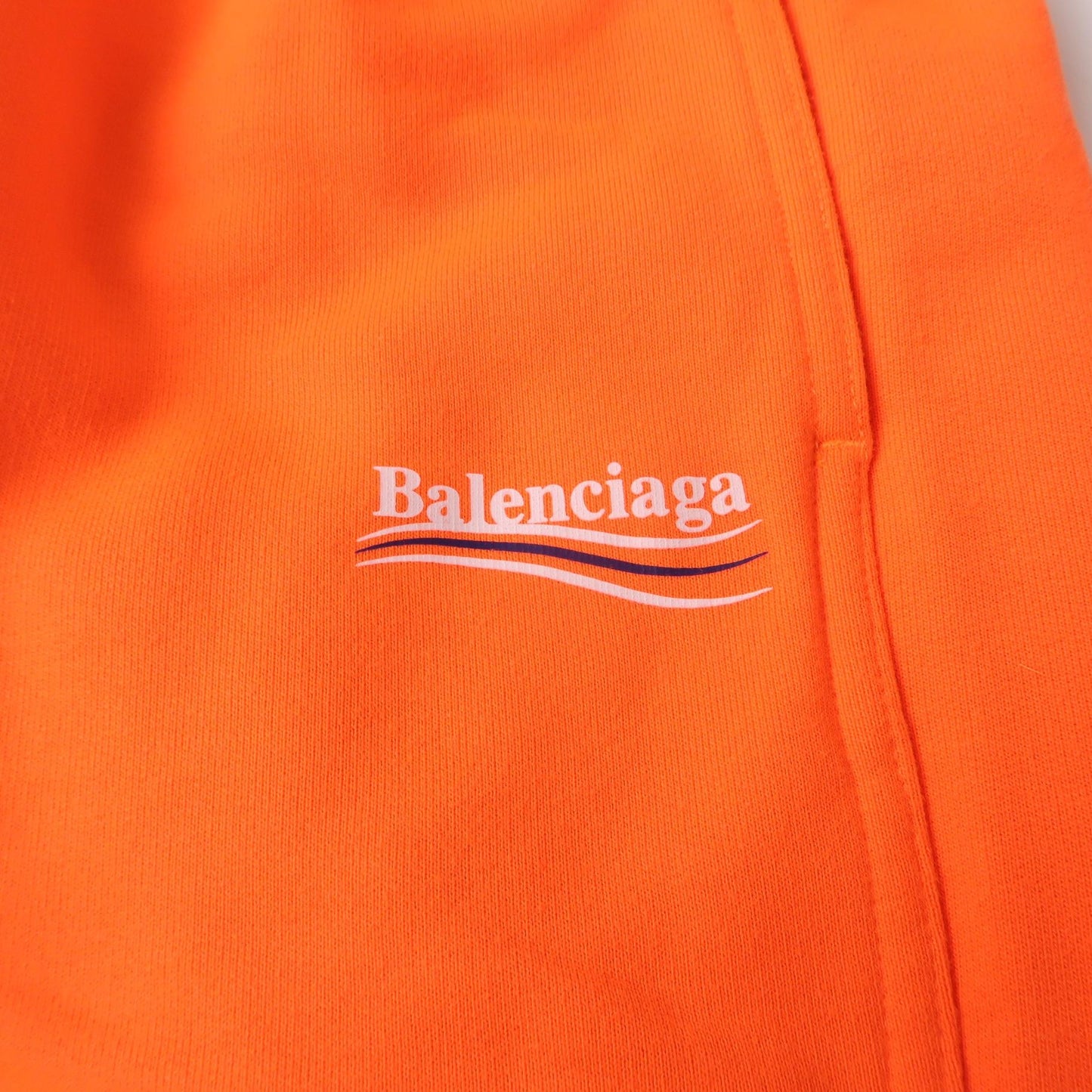 Balenciaga Orange Cotton Logo Straight-Leg Pants S