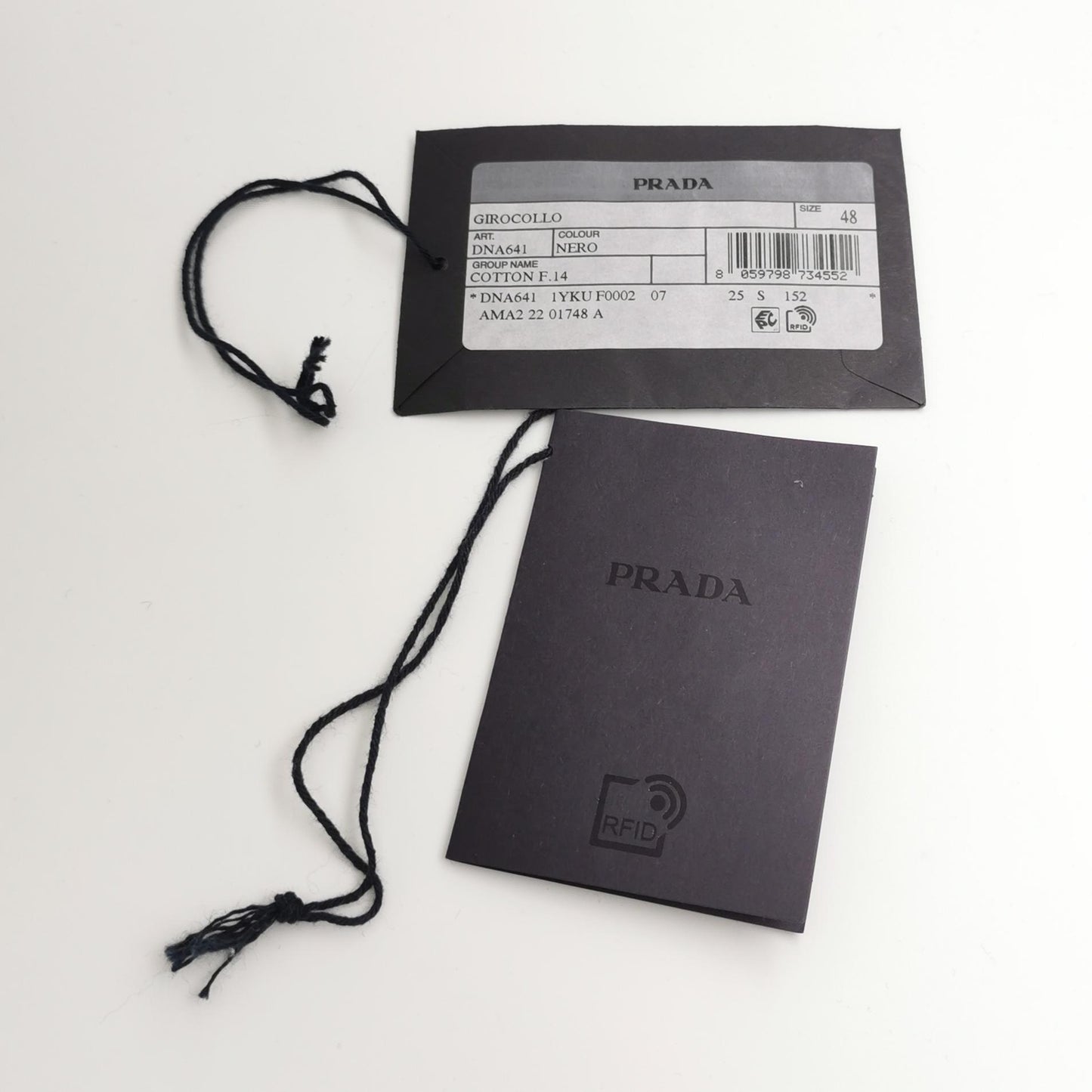 Prada M Cotton Solid Crew Neck Long Sleeve Sweater