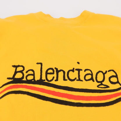Balenciaga S Cotton Color-Block Logo Crew Neck T-Shirt