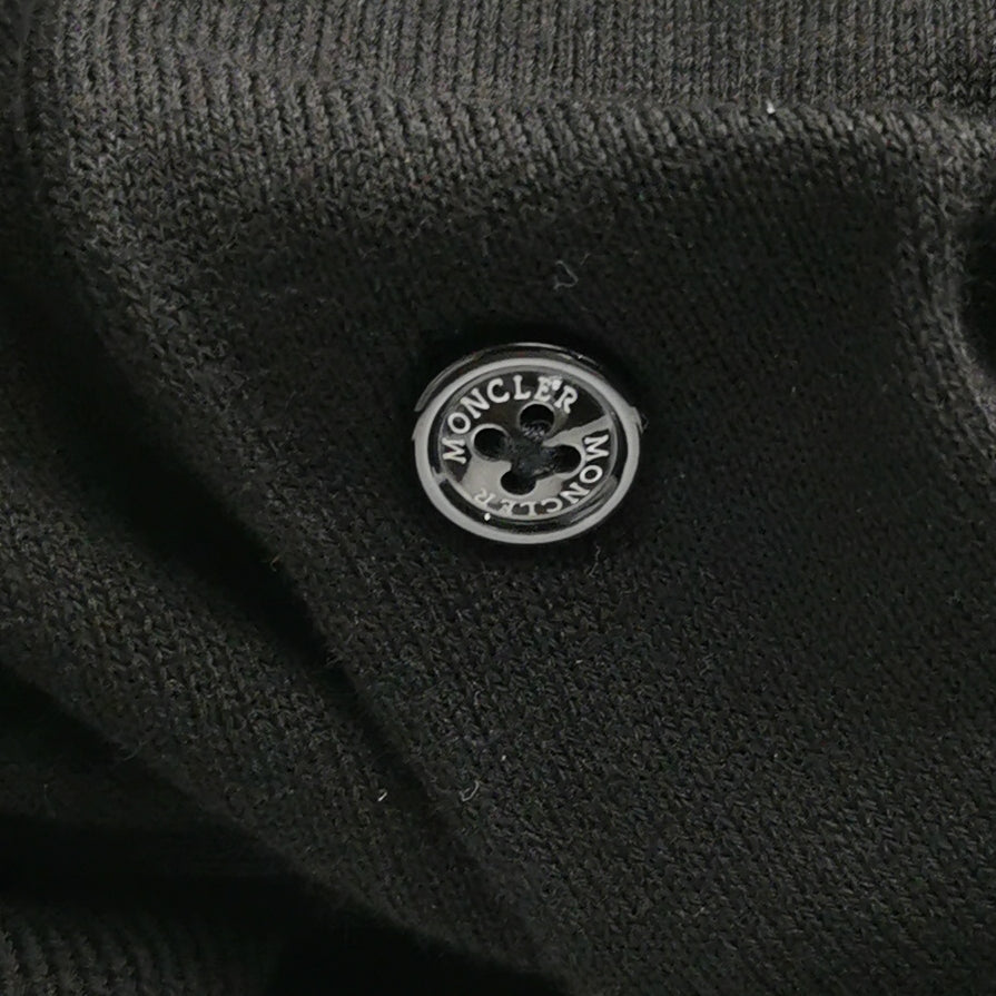 Moncler L Cotton Solid Collar Long-Sleeve Knit