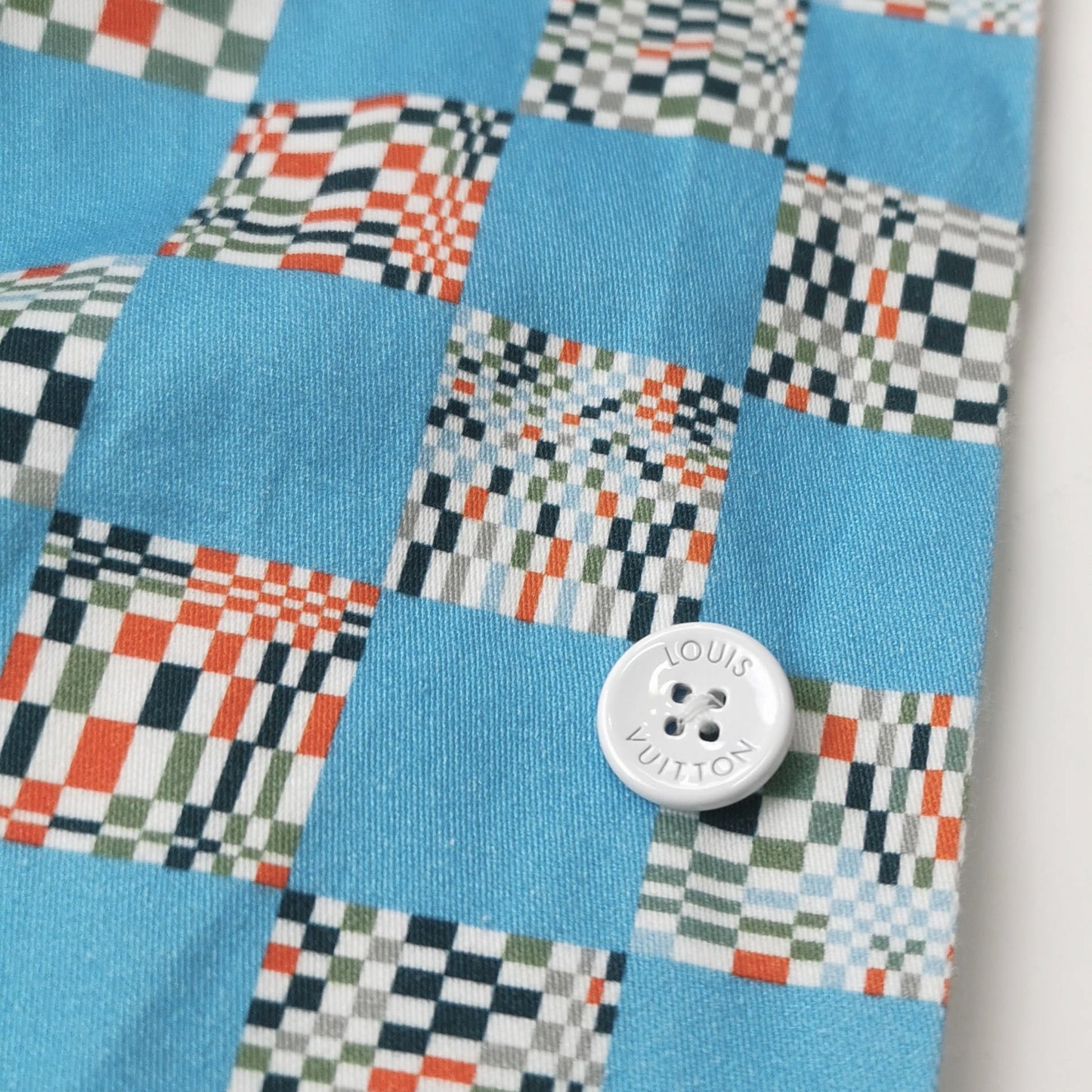 Louis Vuitton Blue Checkered Short-Sleeve Shirt M