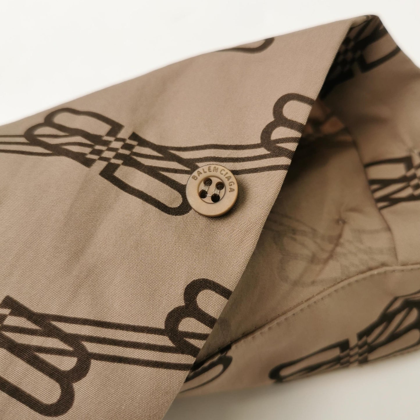 Balenciaga Monogram Short-Sleeve Button-Down Shirt