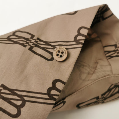 Balenciaga Monogram Short-Sleeve Button-Down Shirt