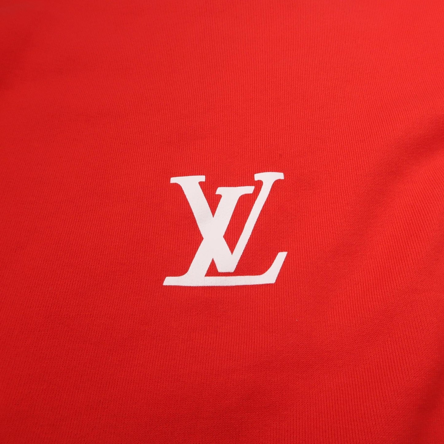 Louis Vuitton XS Red Logo Crewneck Cotton Sweatshirt