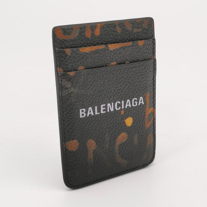 Balenciaga Leather Colorblock Logo Card Holder