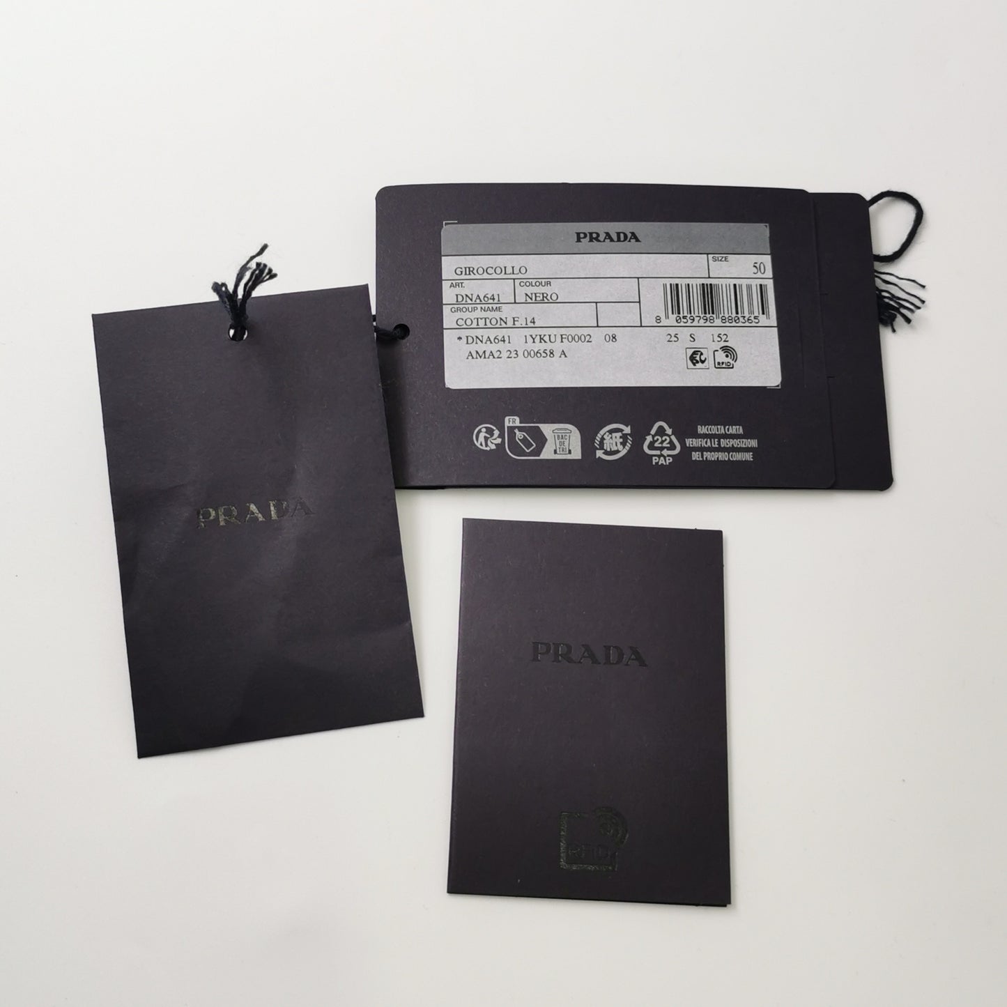 Prada Cotton Solid Round Neck Sweater L