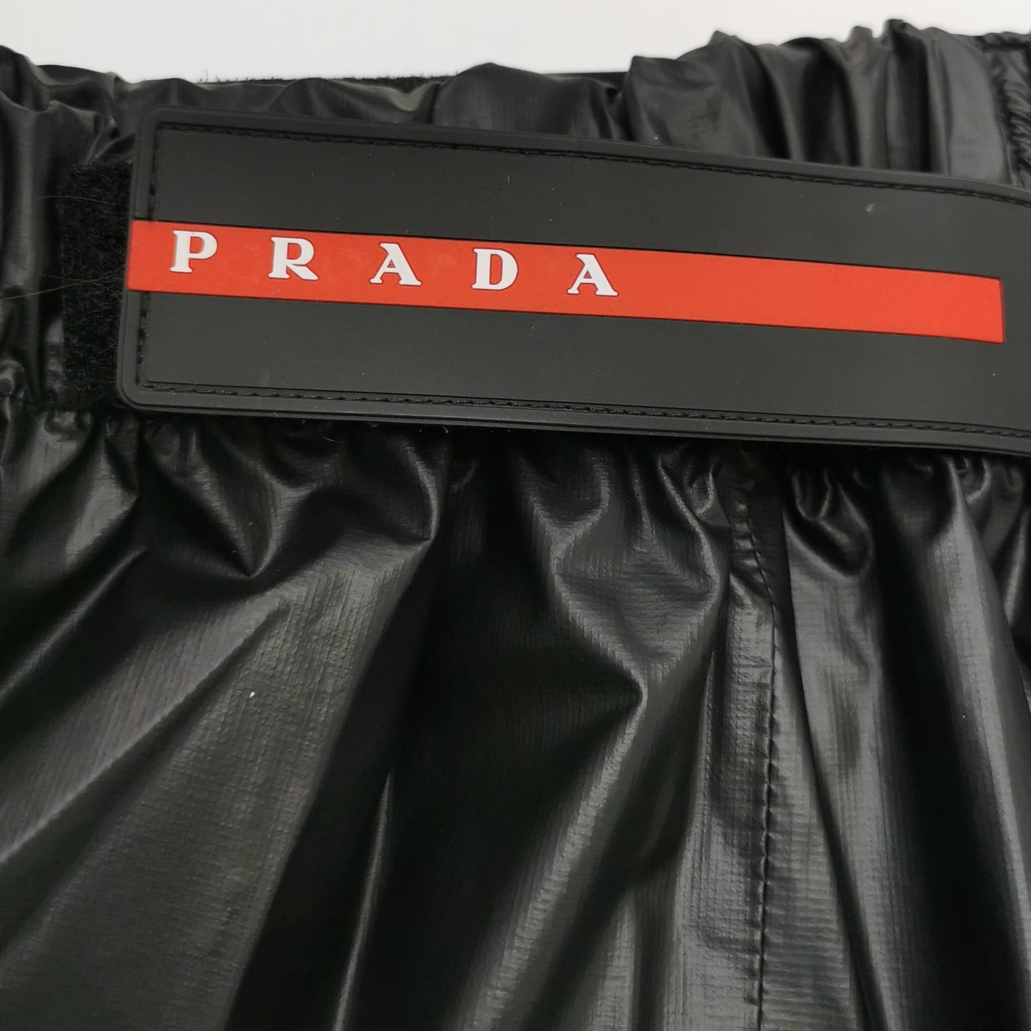 Prada Solid Letter Logo Shorts L