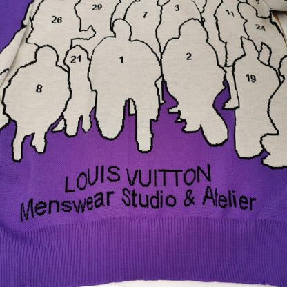 Louis Vuitton Purple Wool Crewneck Sweater XL