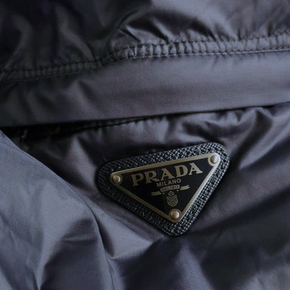 Prada Quilted Hooded Long-Sleeve Down Jacket L