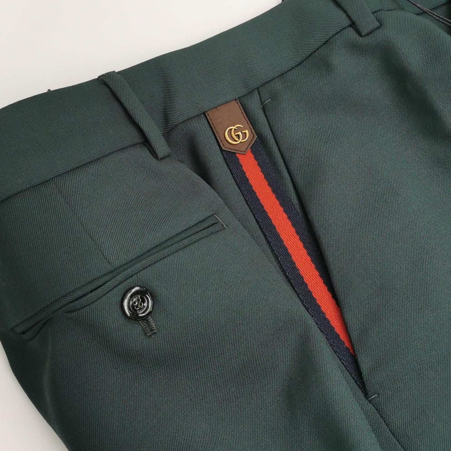 Gucci Wool Mohair Blend Double G Logo Trousers XS