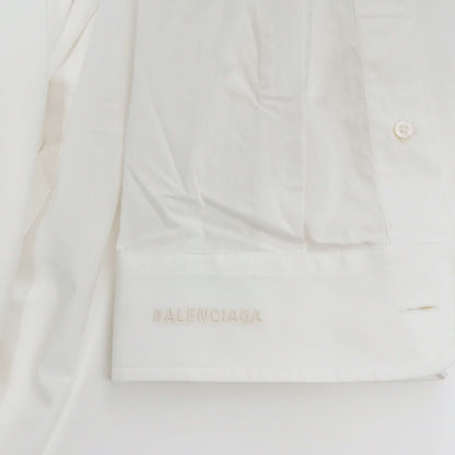 Balenciaga White Cotton Spread Collar Shirt XXXS