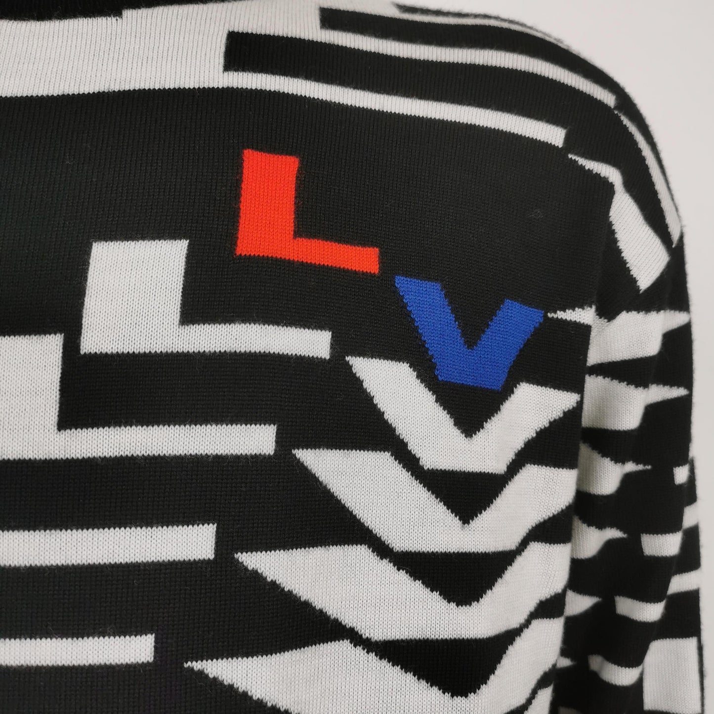 Louis Vuitton Wool Color-Block Crewneck Sweater M