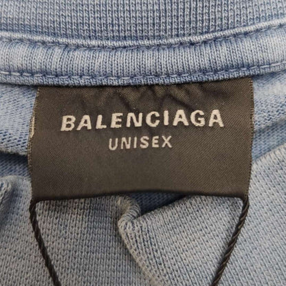 Balenciaga Logo Print Cotton T-shirt S Blue