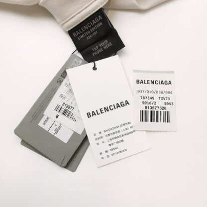 Balenciaga S Size Cotton Logo Crew Neck T-Shirt
