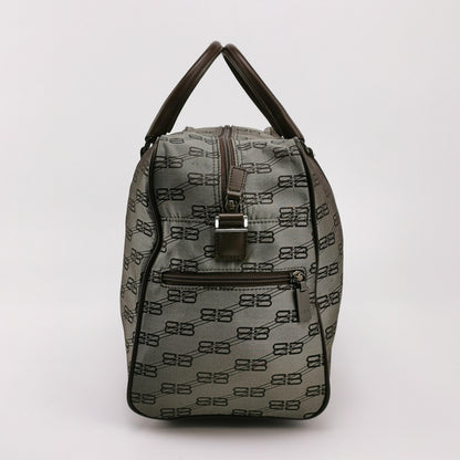 Balenciaga Double B Monogram Leather-Nylon Zip Tote