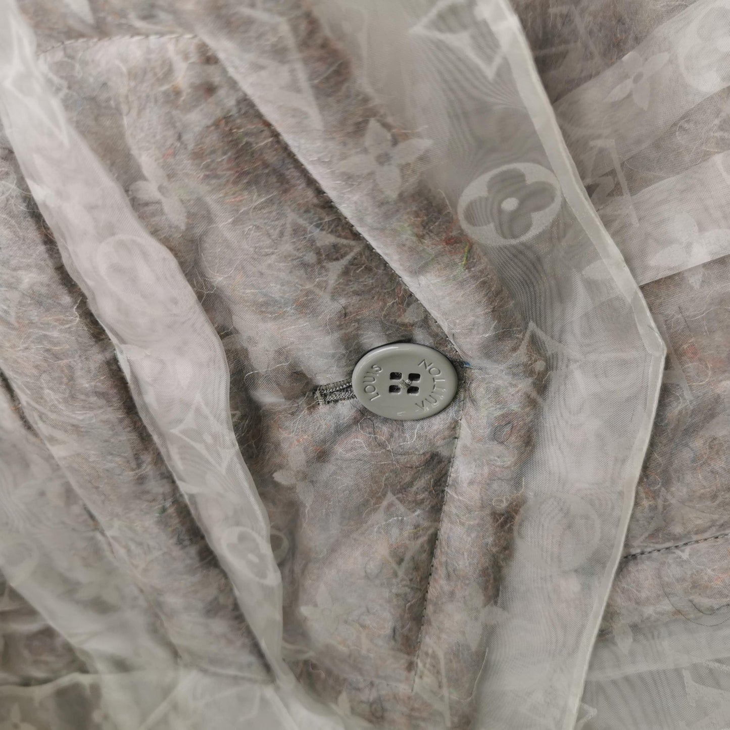 Louis Vuitton Monogram Organza Padded Coat L