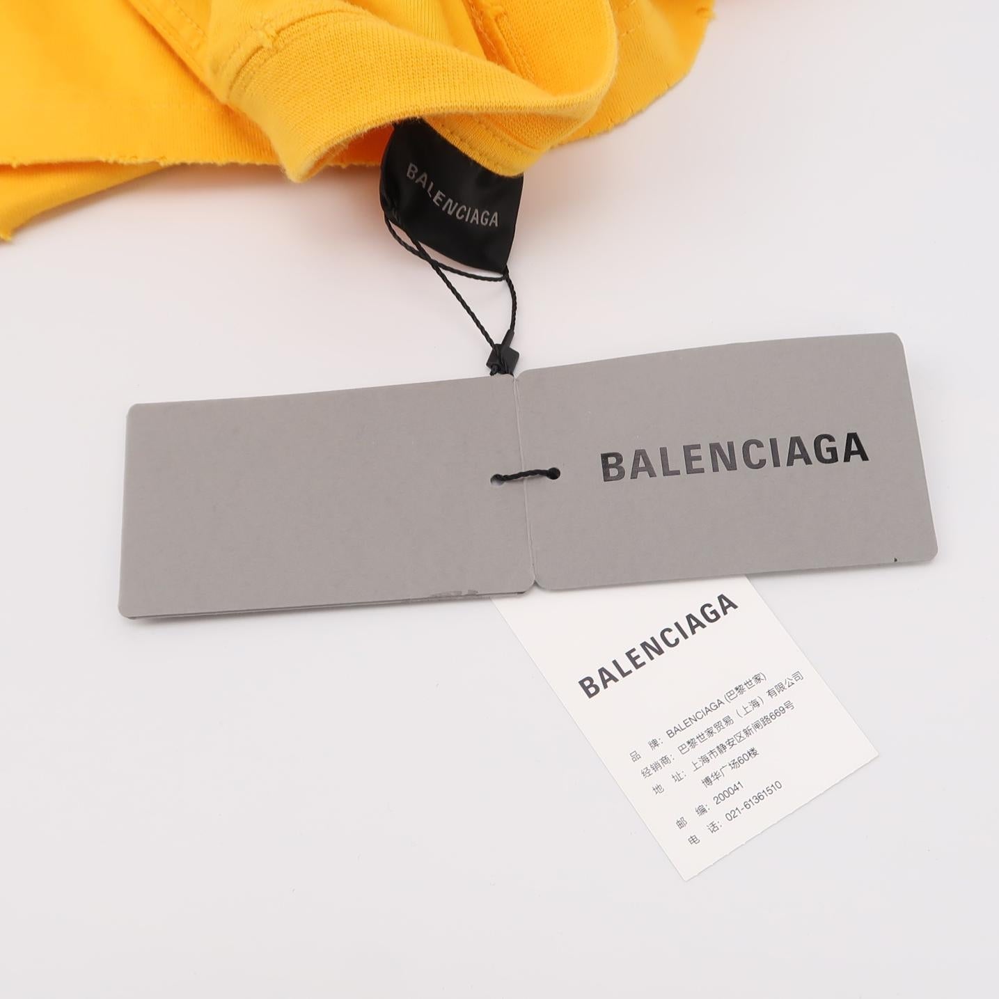 Balenciaga S Cotton Color-Block Logo Crew Neck T-Shirt