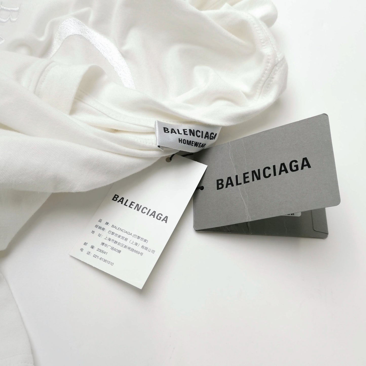 Balenciaga White Cotton Logo T-Shirt S