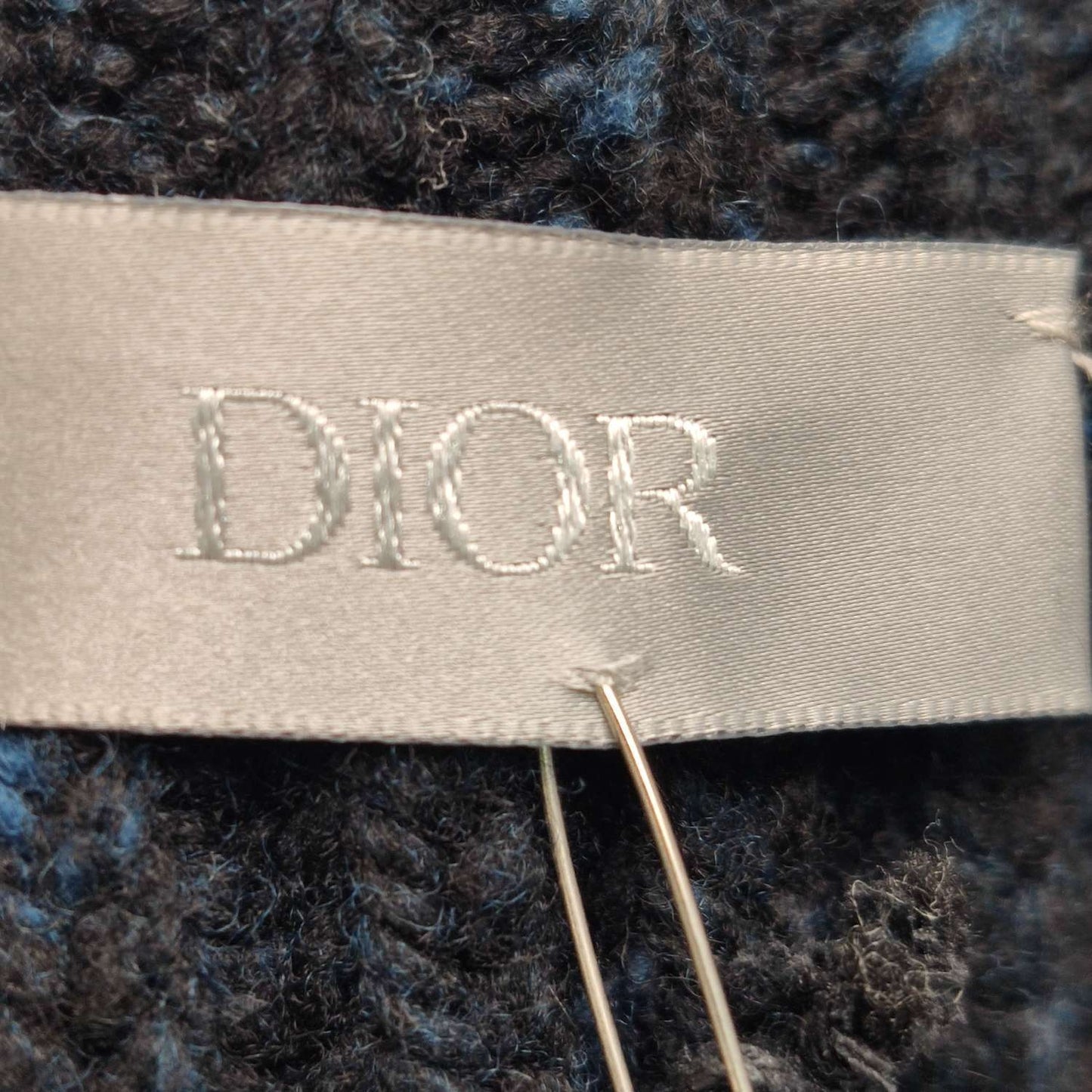 Dior Black Distressed V-Neck Wool Cashmere Sweater M