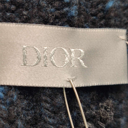 Dior Black Distressed V-Neck Wool Cashmere Sweater M