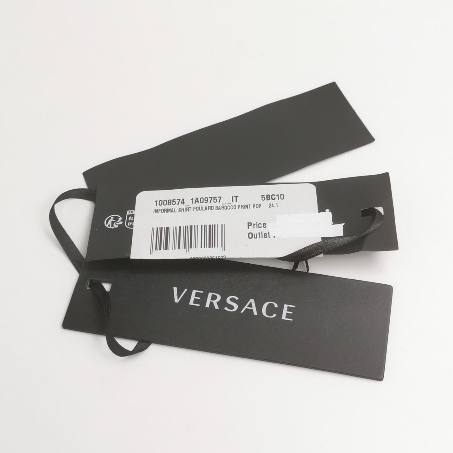 Versace XS Black Gray Floral Print Shirt