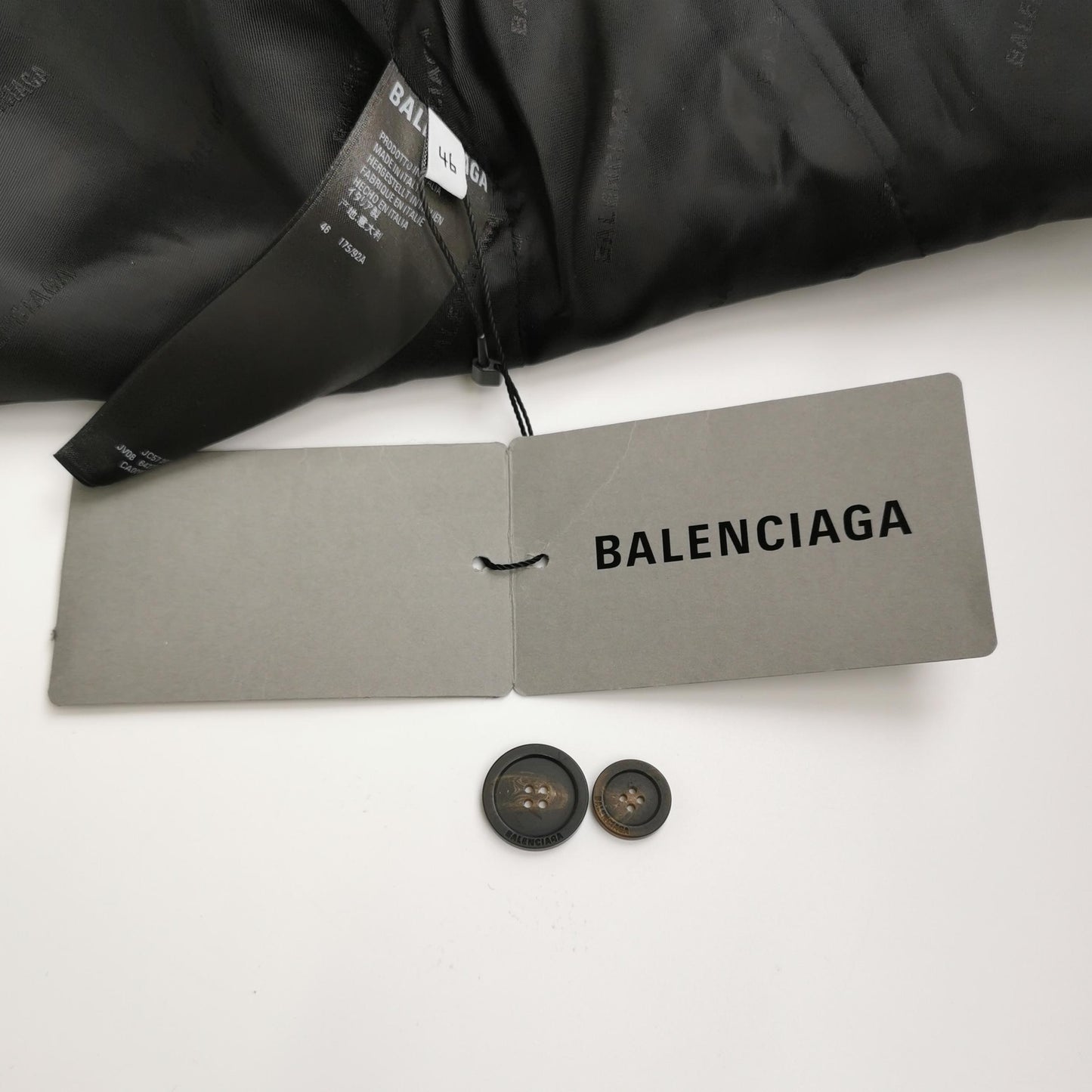 Balenciaga Wool Blend Lapel Long-Sleeve Coat 46