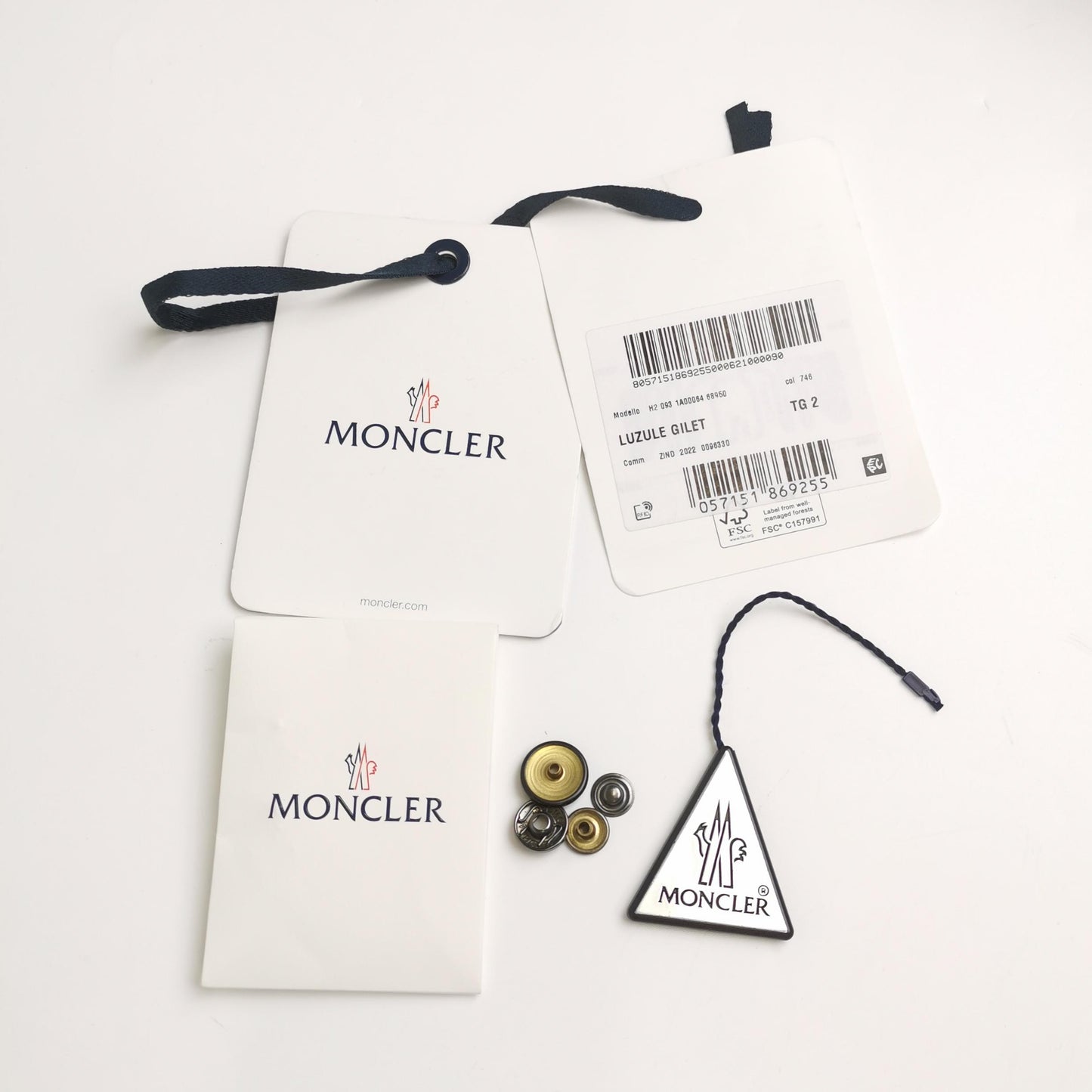 Moncler Blue Quilted Logo Vest Size M
