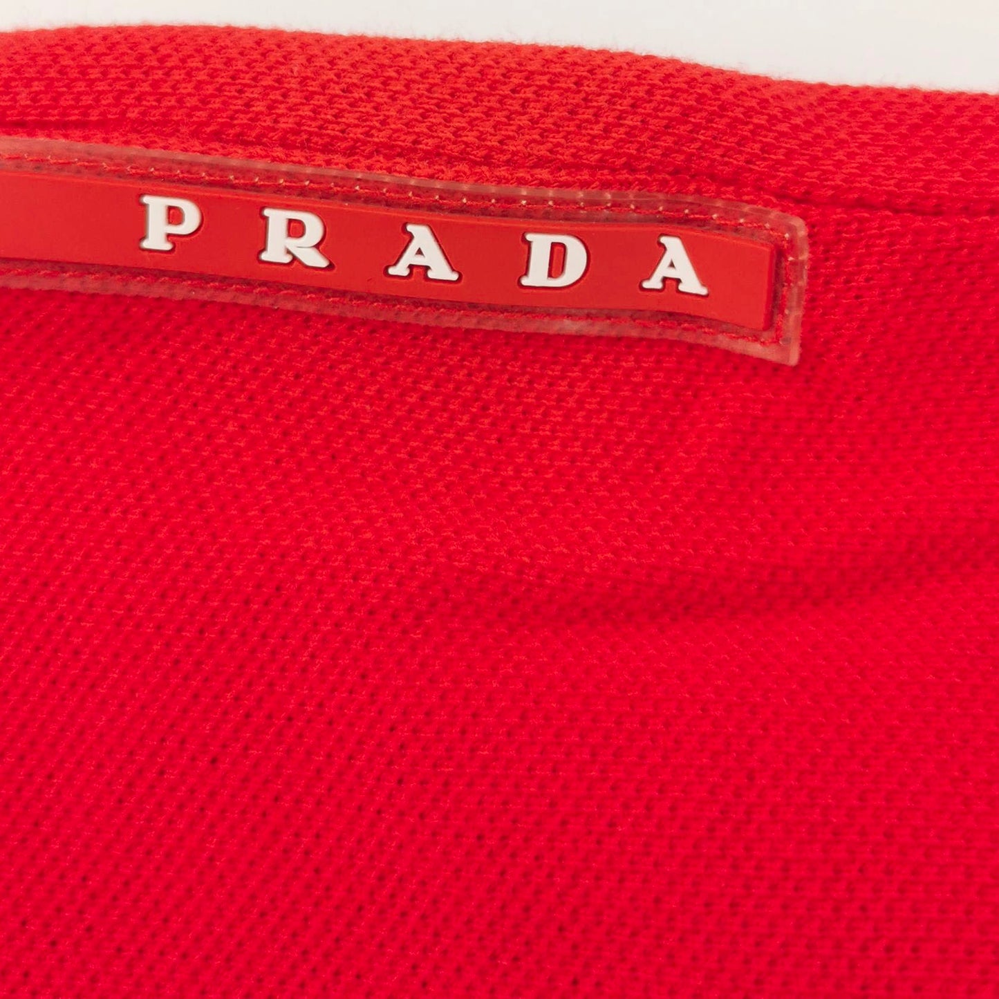 Prada Red Color-Block Collar Polo Shirt XXL